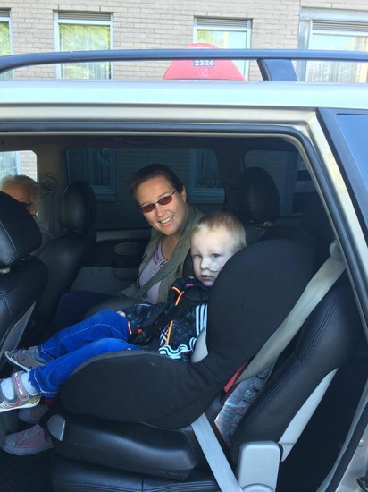 Taxi met kinderstoeltjes