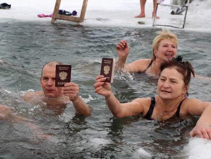 Russian ice swimming