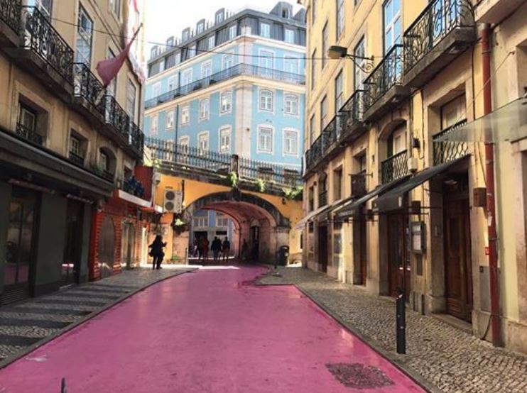 The Pink Street in Cais do Sodré