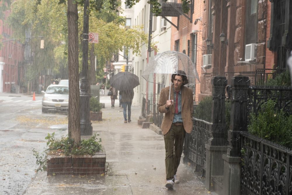 Timothée Chalamet A Rainy Day in New York Gatsby Blazer