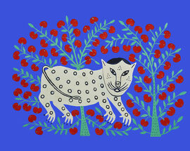 Tiger in the Garden, art by Maria Prymaczenko