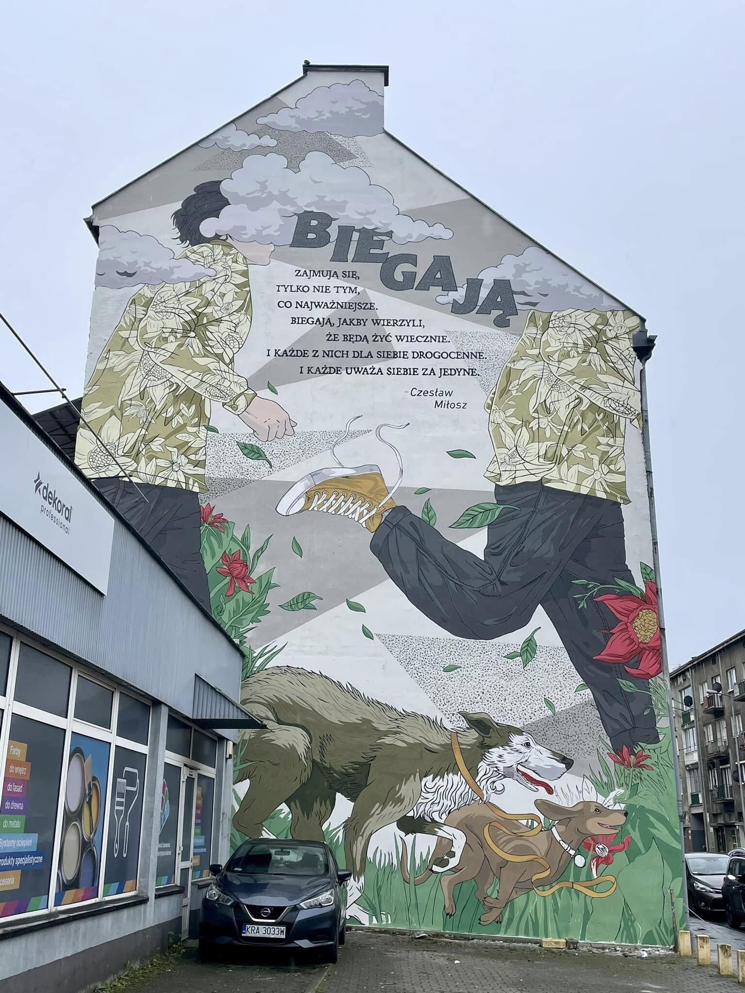 'They Run' - Czesław Miłosz Mural
