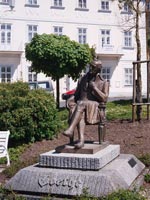 Bronze memorial to J. W. Goethe