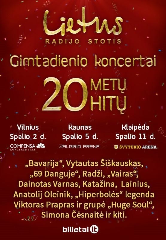 "Lietus" anniversary concerts for Lithuania. 20 years 20 hits Vilnius