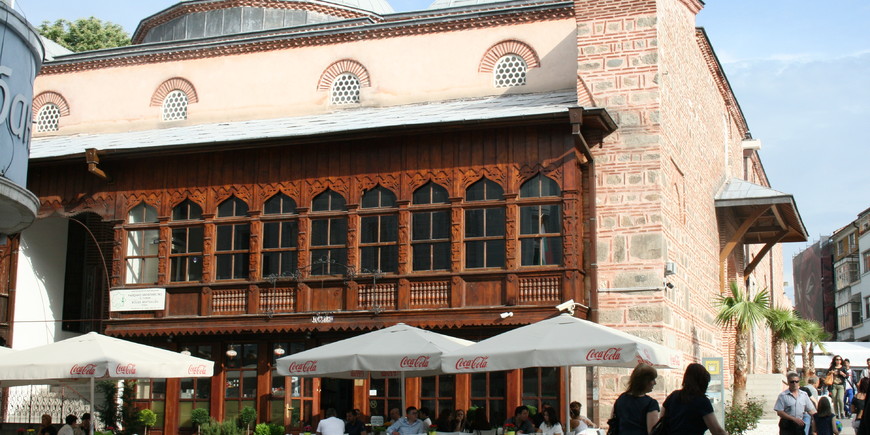 Cafe at Plovdiv's Dzhumaya Mosque