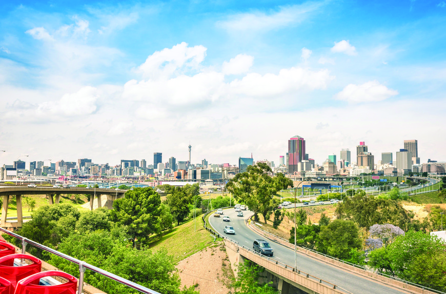 The Joburg skyline as seen from the City Sightseeing bus