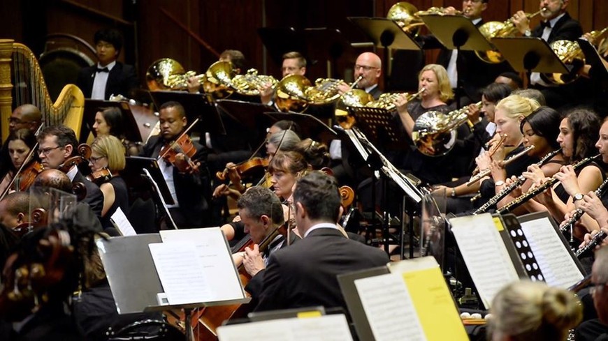 The Johannesburg Philharmonic Orchestra performing at Linder Auditorium