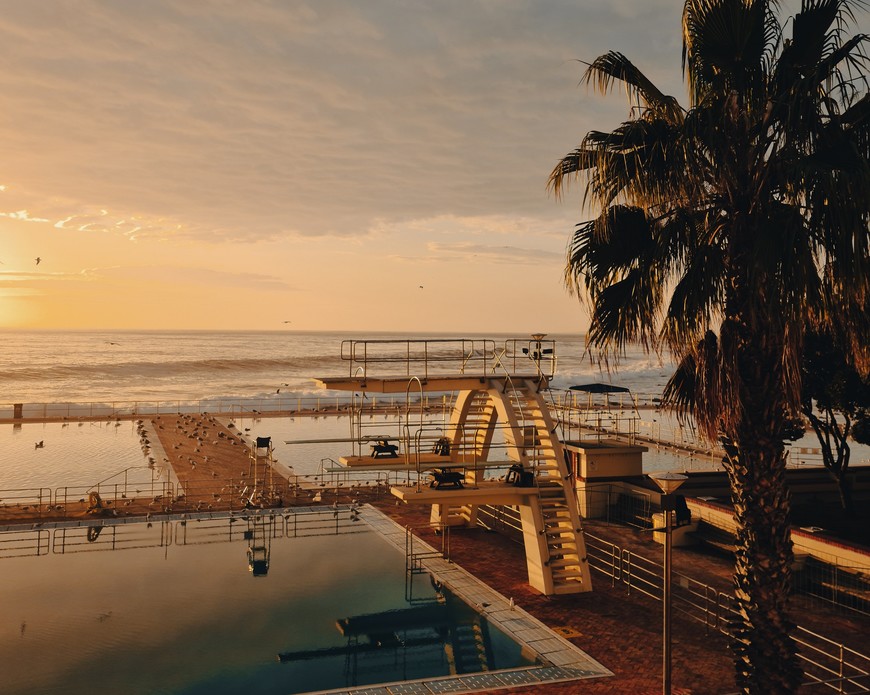 Sunset at Sea Point swimming pool