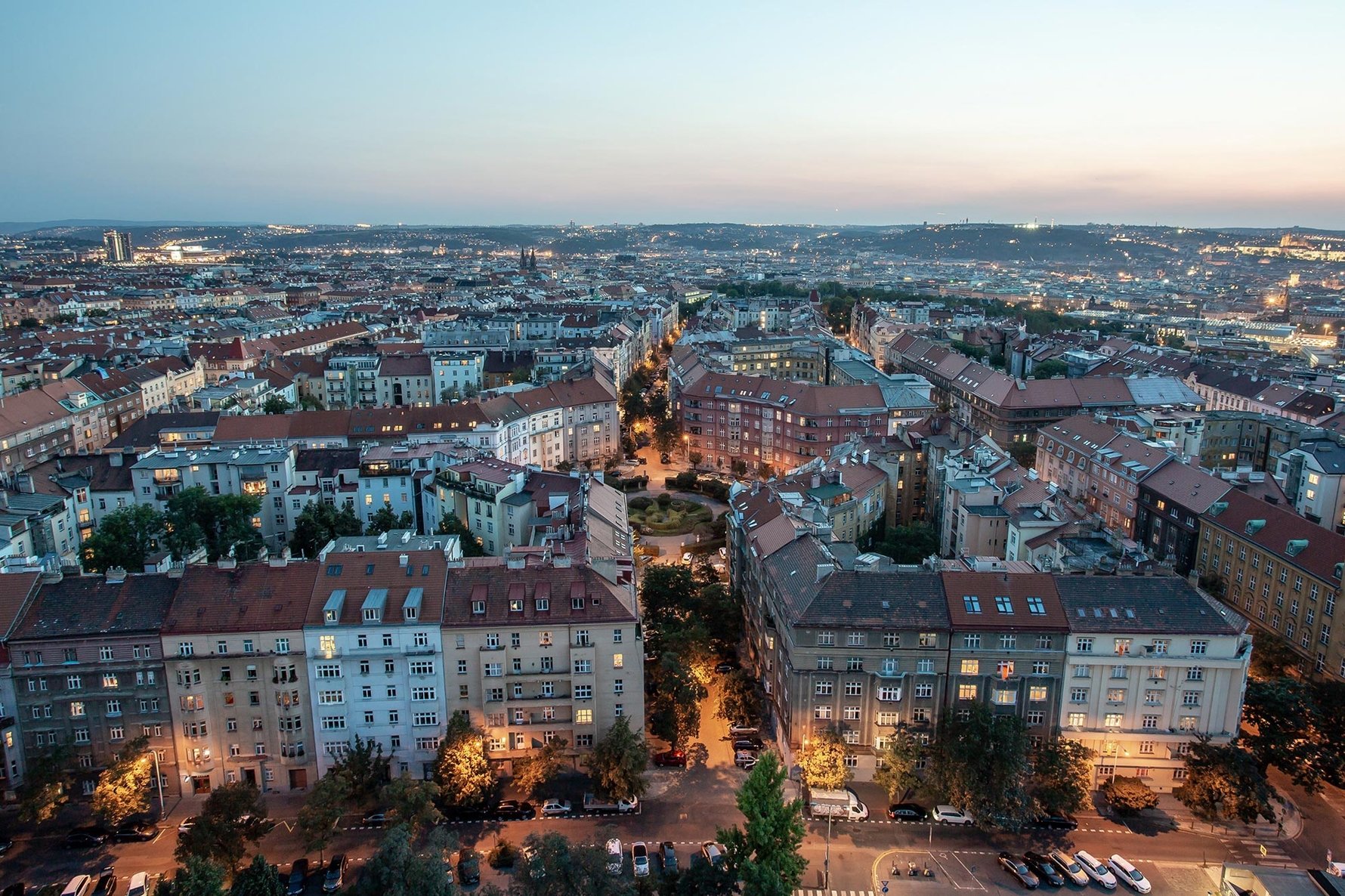 view from tv tower prague