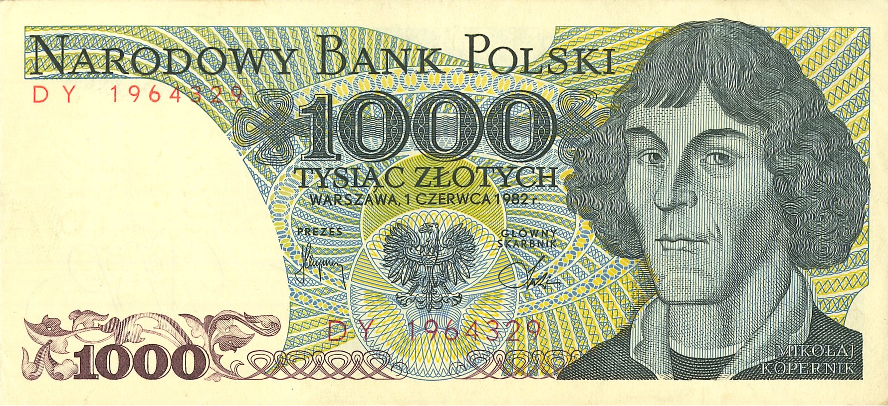 Copernicus on 1000zł banknote