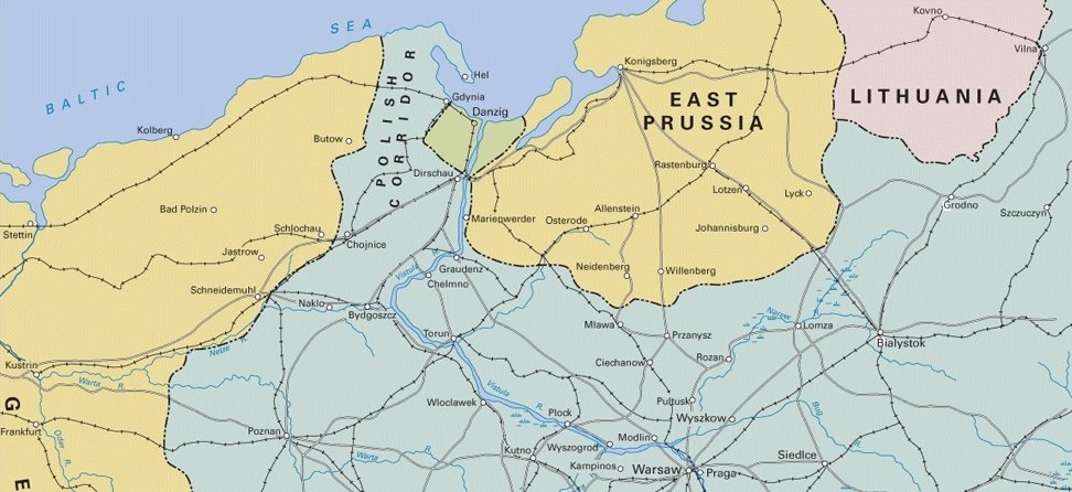 Danzig And The Polish Corridor Treaty Of Versailles Easy Drawing   Wwii Poland 1939 Communications And Industry 