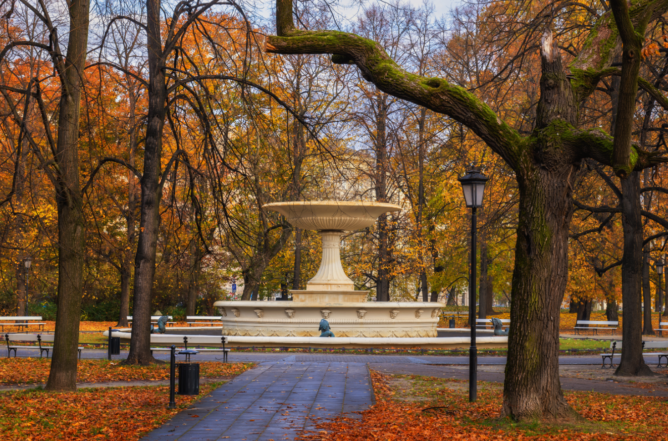 Fall in Warsaw's Saxon Garden 