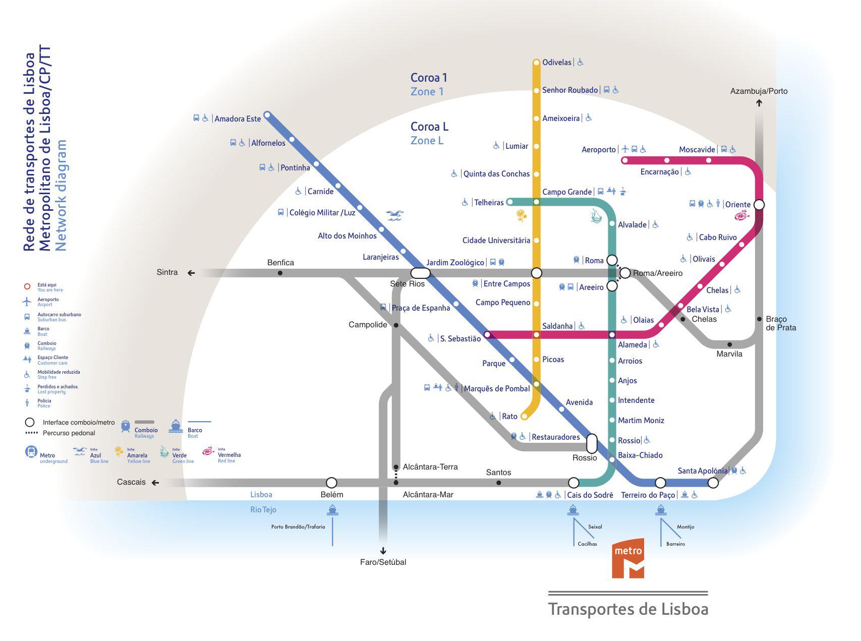 Lisbon Metro Map