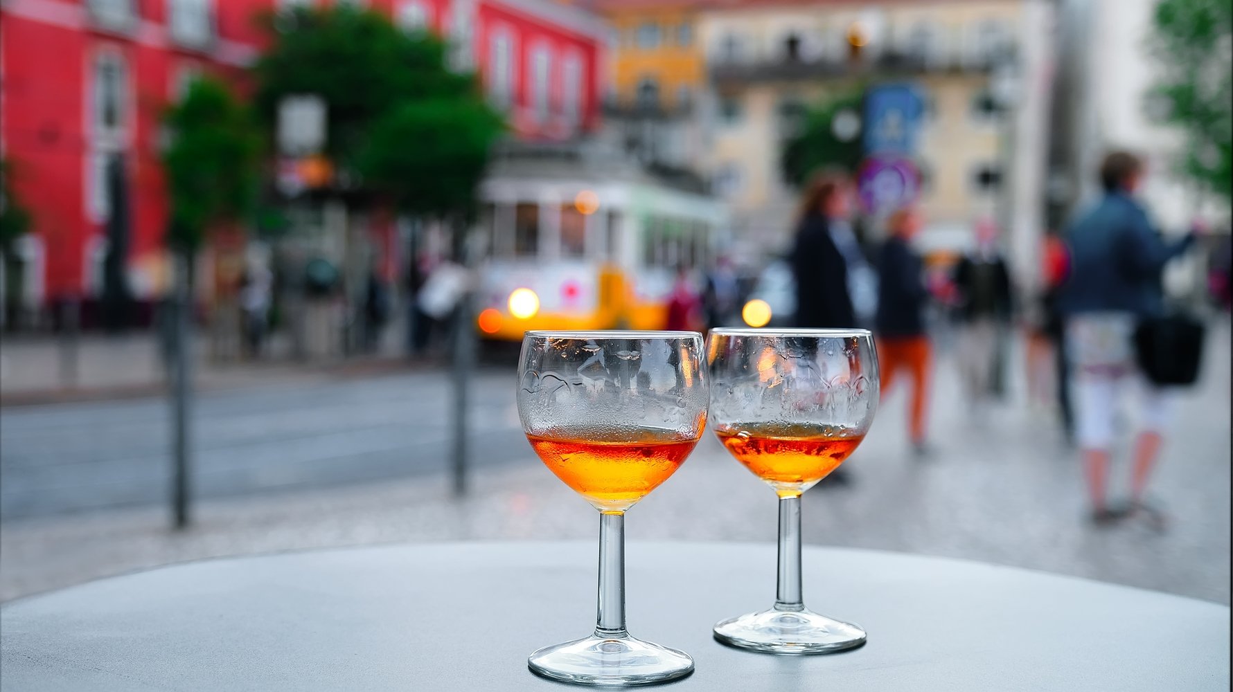 © ver0nicka Shutterstock.com Port wine glasses in the cafe of Lisbon, Portugal