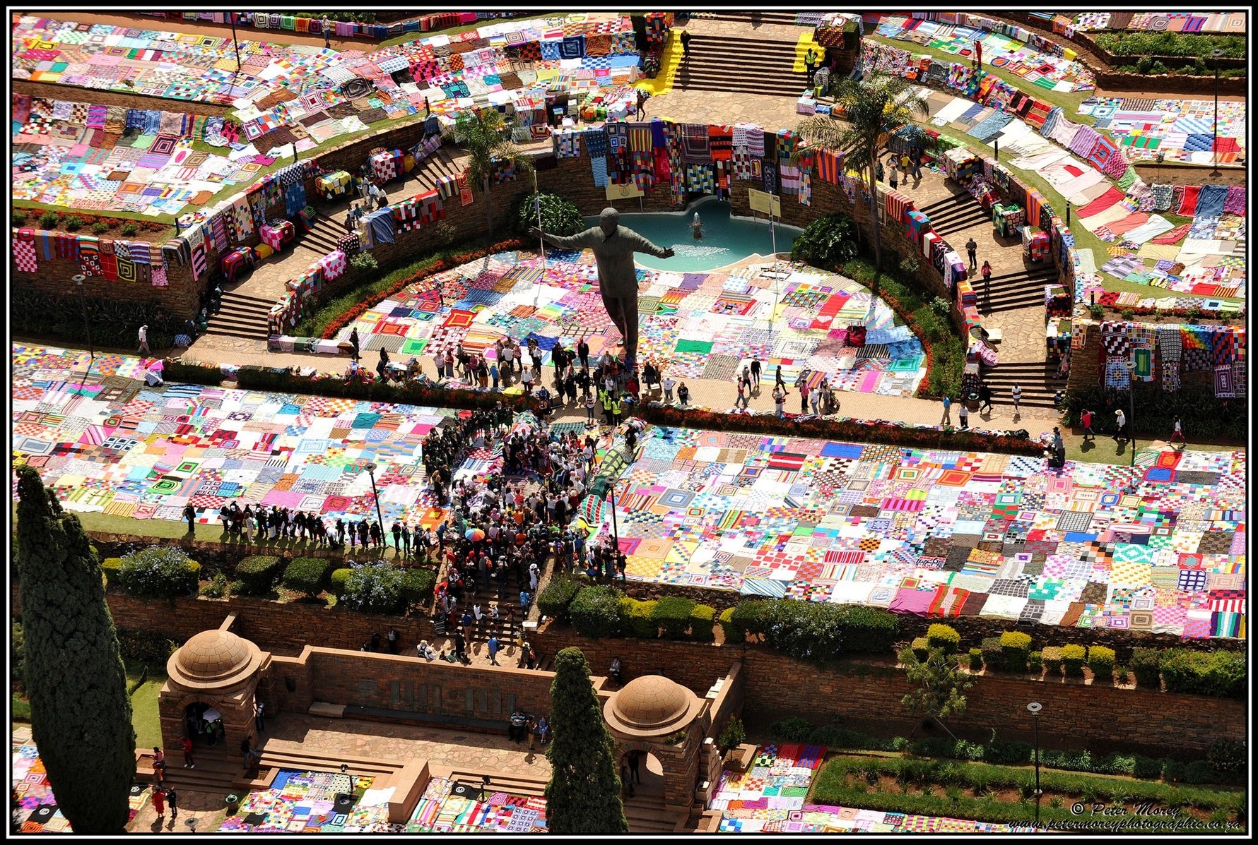 67 Blankets broke the Guinness World Record in 2015 for the largest area covered by a blanket on the grounds of Pretoria's Union Buildings.