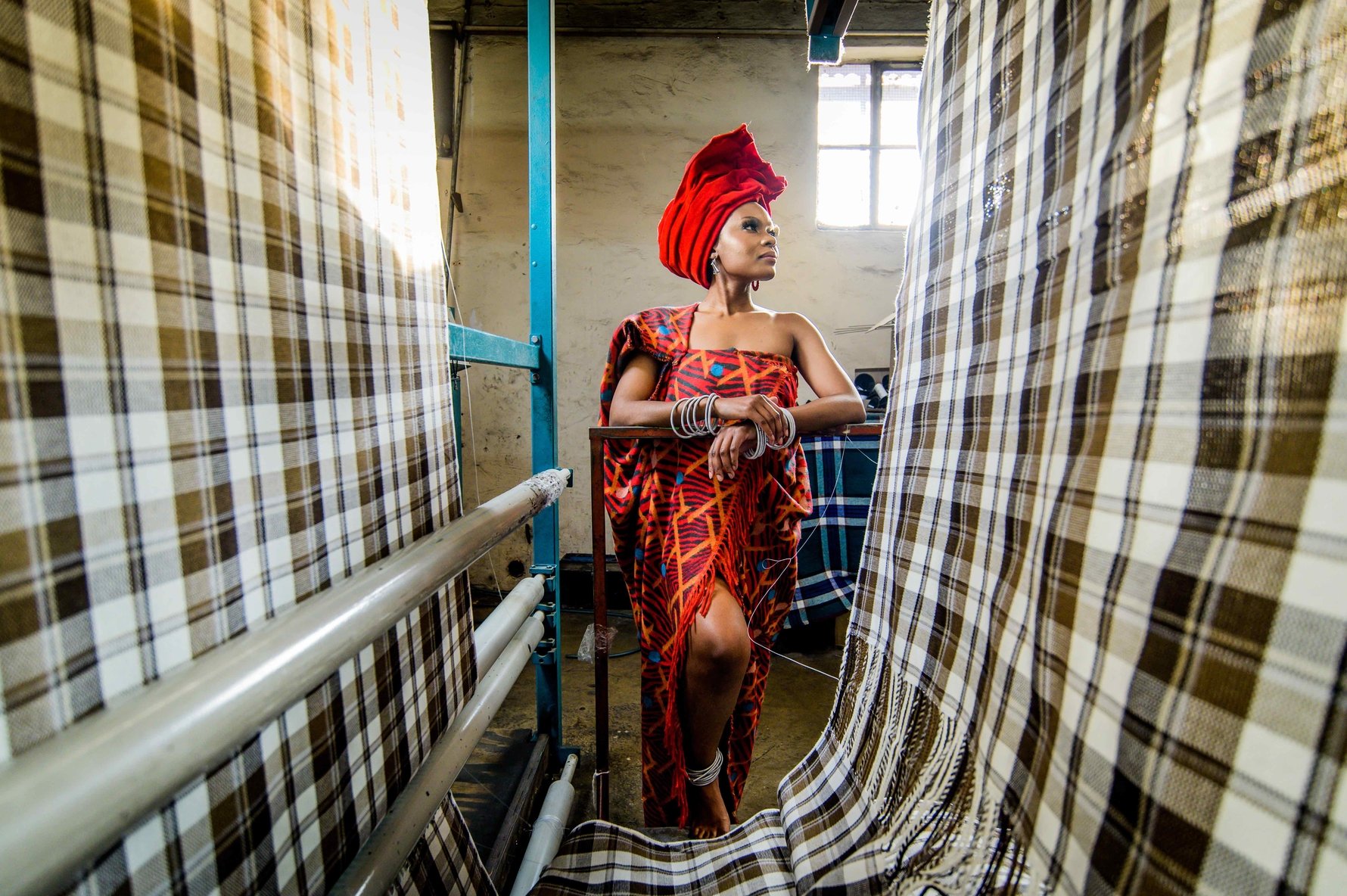 Designer Gloria Khutso Mabaso at Aranda Textiles 
