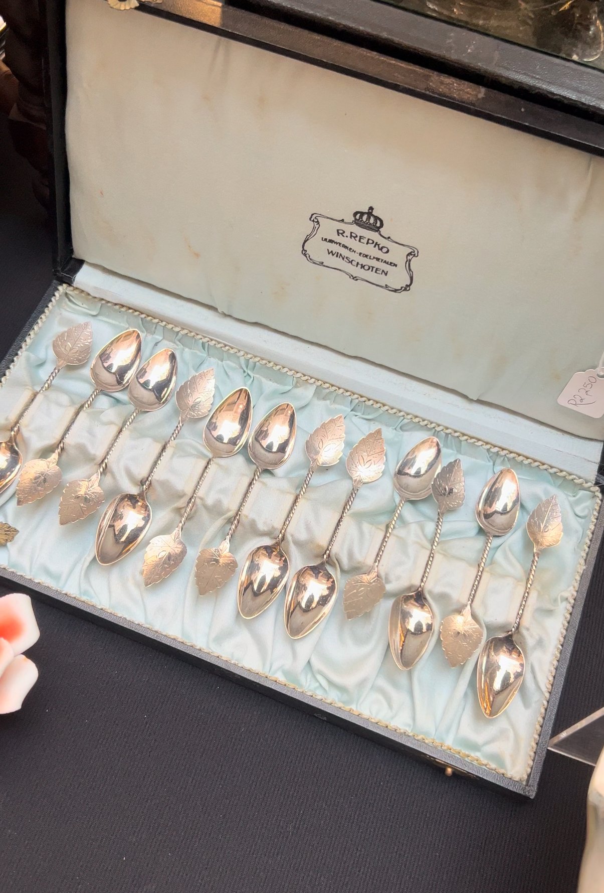 Silverware on offer at the Antique Fai