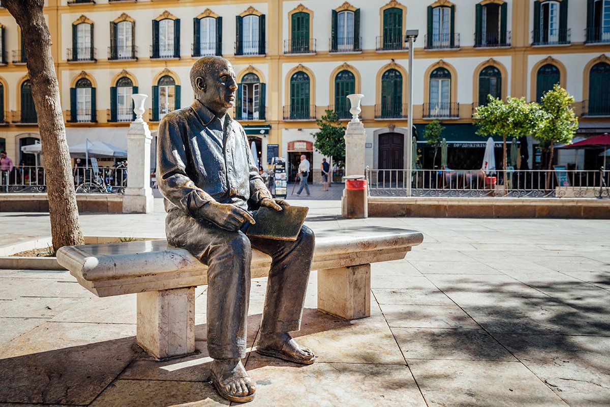 Pablo Picasso Statue in Malaga Spain © lucamarimedia / Shutterstock.com